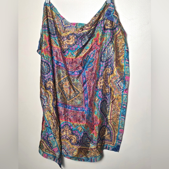 Accessories - Unbranded Boho Paisley Cottagecore Festival Silk Scarf